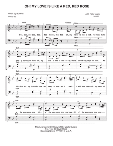 O My Luve's Like A Red, Red Rose (arr. Walter Latzko)