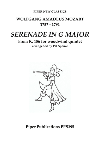 MOZART: SERENADE IN G MAJOR K. 156 for woodwind quintet (arr. Pat Spence)