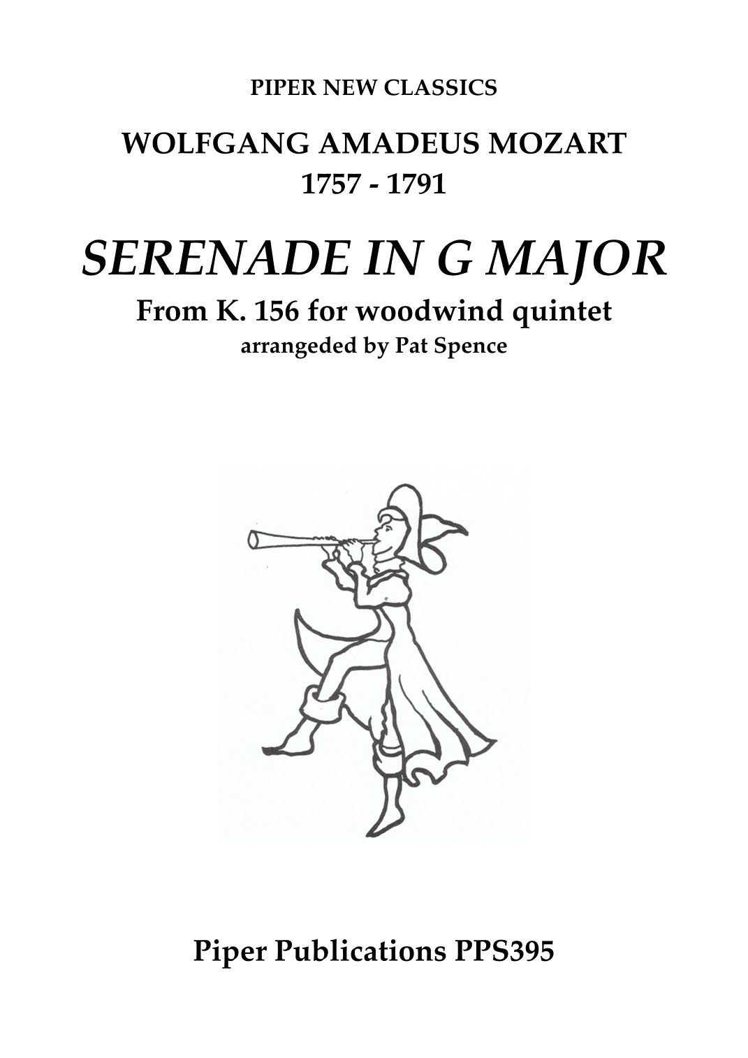 MOZART: SERENADE IN G MAJOR K. 156 for woodwind quintet (arr. Pat Spence)
