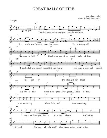 Great Balls Of Fire (arr. Brock Chart)