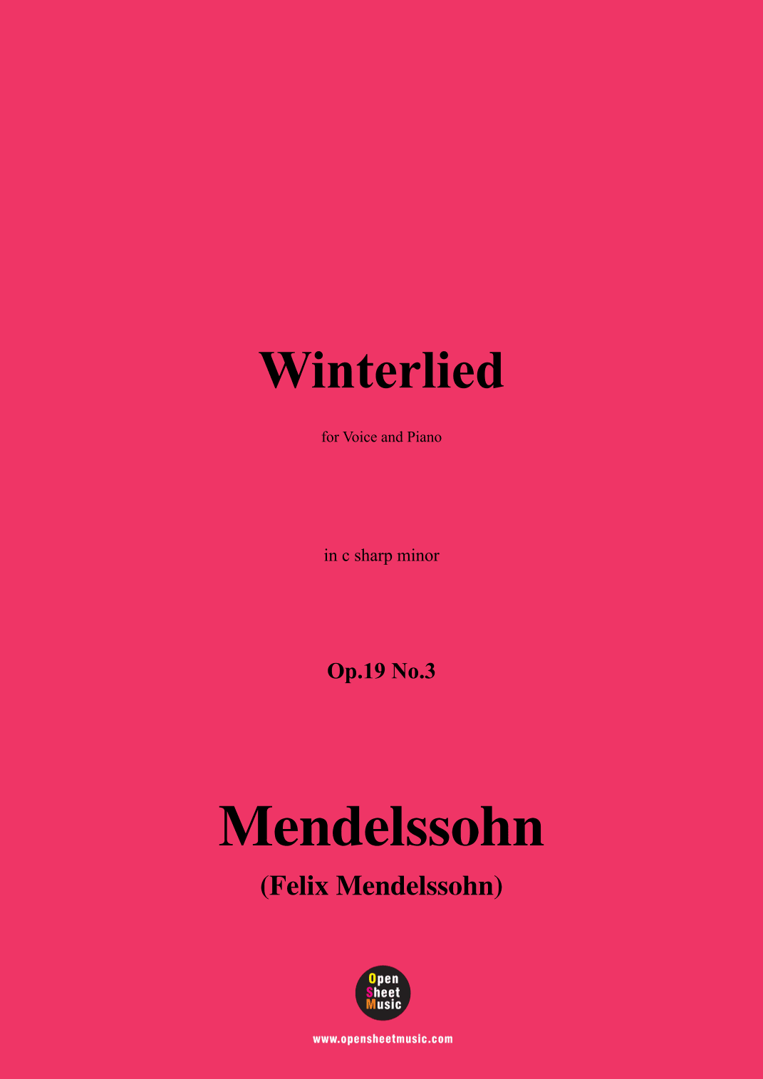 F. Mendelssohn-Winterlied,Op.19 No.3,in c sharp minor (arr. OSM Press)
