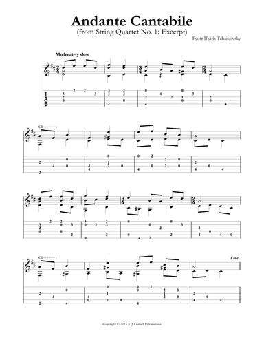 Andante Cantabile (from String Quartet No. 1) (arr. Mark Phillips)