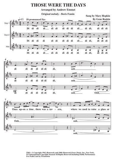 Those Were The Days (arr. Andrew Emmet)