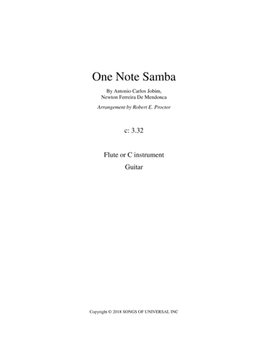 One Note Samba (samba De Uma Nota So) (arr. Robert E. Proctor)
