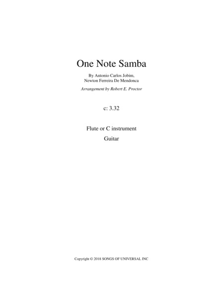 One Note Samba (samba De Uma Nota So) (arr. Robert E. Proctor)