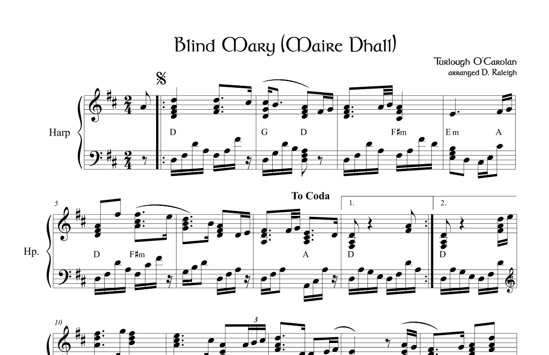Blind Mary (Máire Dhall) (arr. Darren Raleigh)