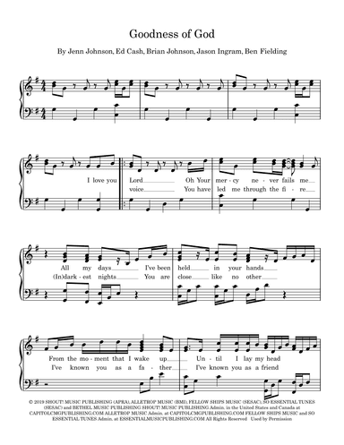 Goodness Of God (arr. Julie Wormald)