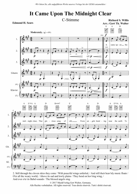 It Came Upon The Midnight Clear (arr. Gert Th. Walter)