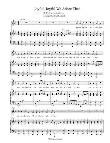 Joyful, Joyful We Adore Thee Piano and Voice (arr. Brian Lockard)