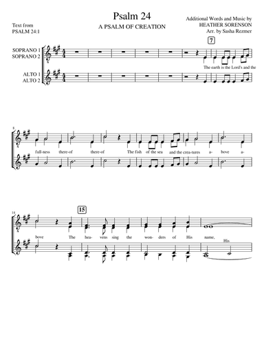 Psalm 24 (a Psalm Of Creation) (arr. Sasha Gill Rezmer)