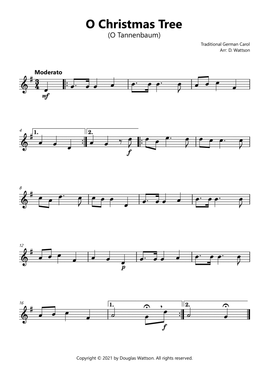 O Christmas Tree (arr. Douglas Wattson)
