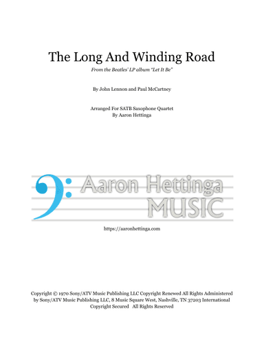 The Long And Winding Road (arr. Aaron Hettinga)