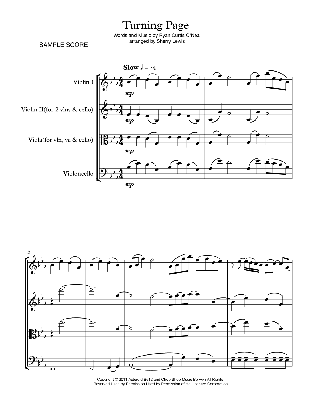 Turning Page (arr. Sherry Lewis)