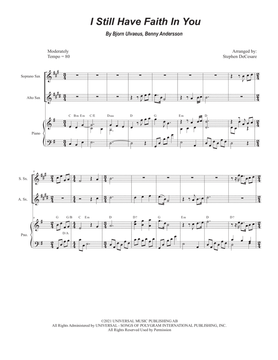 I Still Have Faith In You (arr. Stephen DeCesare)
