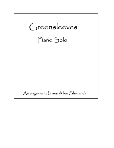 Greensleeves (arr. James Allen Shimanek)