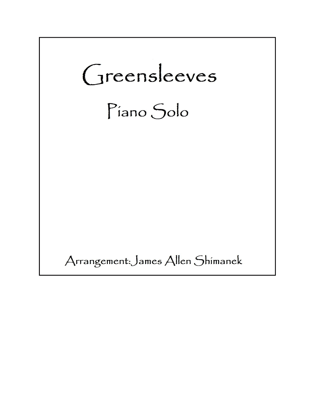 Greensleeves (arr. James Allen Shimanek)