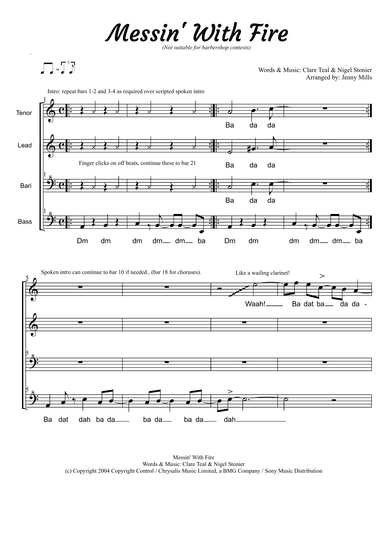 Messin' With Fire (arr. Jenny Mills)