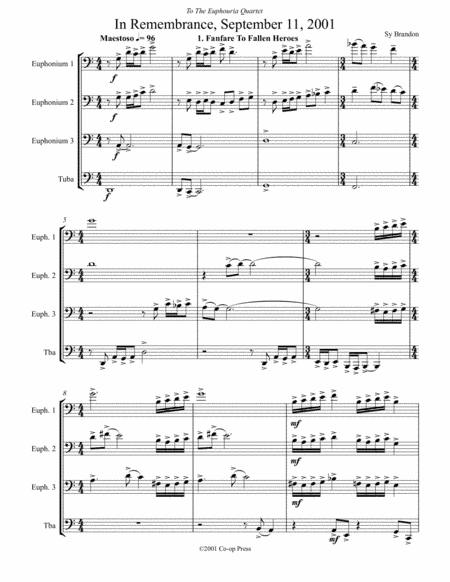 In Remembrance, September 11, 2001 for Tuba/Euphonium Quartet