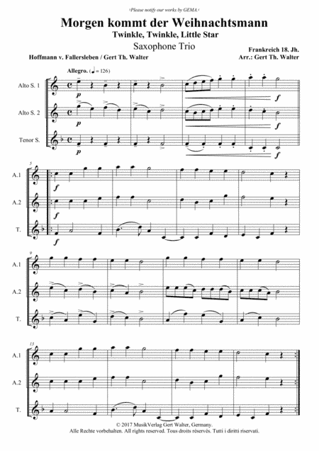 Twinkle, Twinkle, Little Star (arr. Gert Th. Walter)