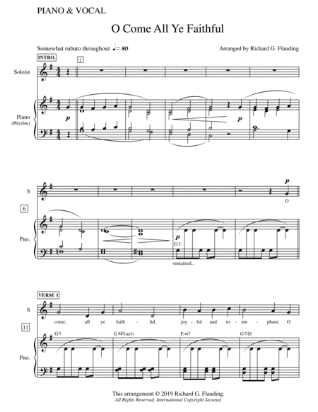 O Come All Ye Faithful (Piano & Vocal) (arr. Ric Flauding)