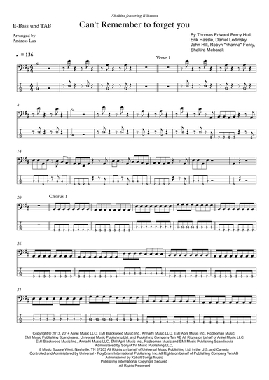 Can't Remember To Forget You (arr. Andreas Lux)