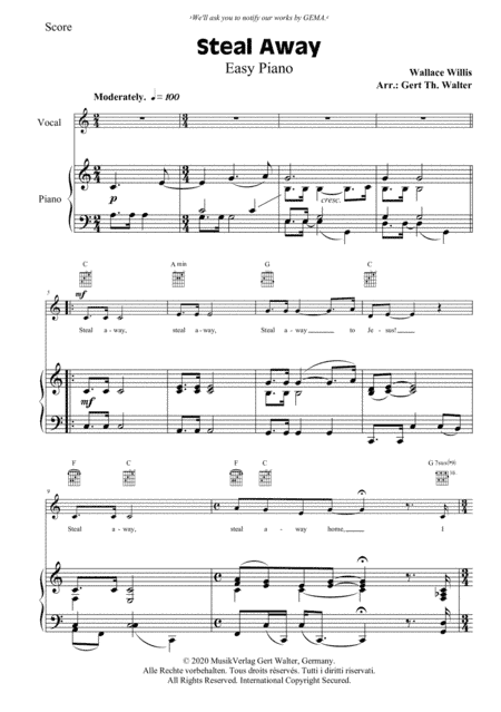 Steal Away (arr. Gert Th. Walter)