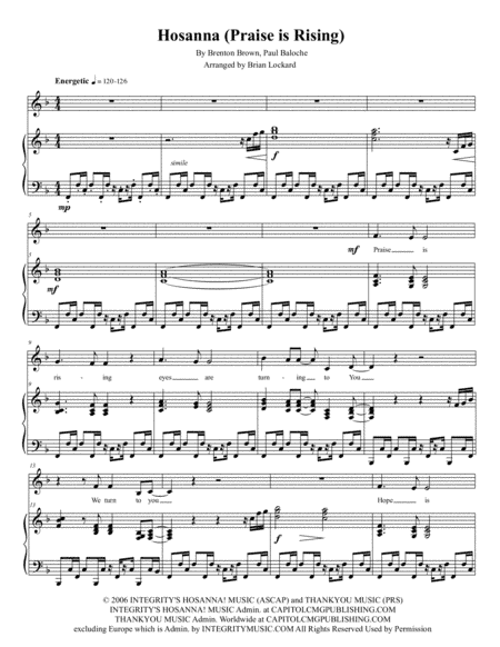 Hosanna (praise Is Rising) (arr. Brian Lockard)