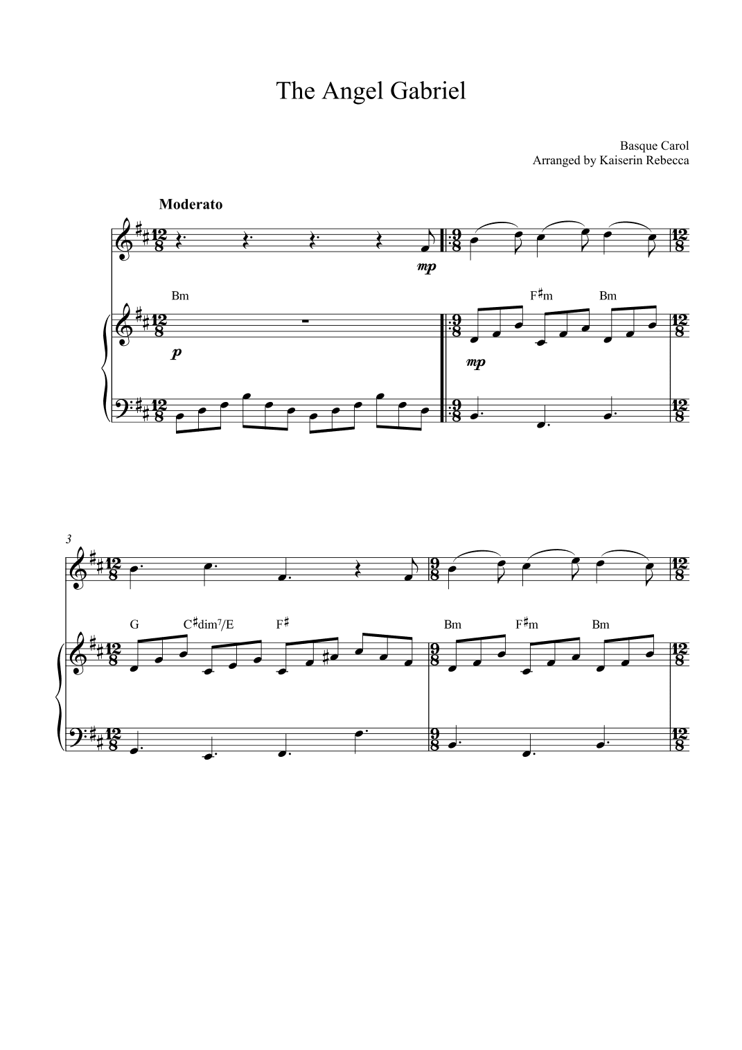 The Angel Gabriel (arr. Kaiserin Rebecca)
