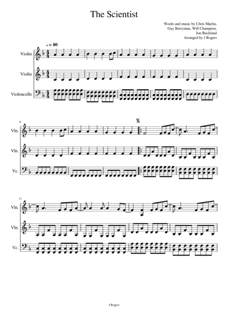 The Scientist (arr. Julia Rogers)