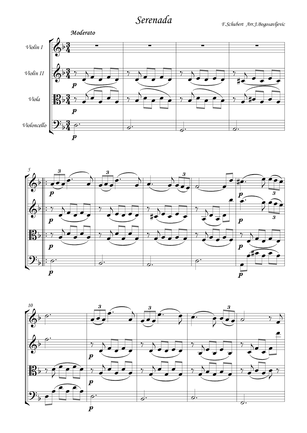 Serenada (arr. Jovan Bogosavljevic)