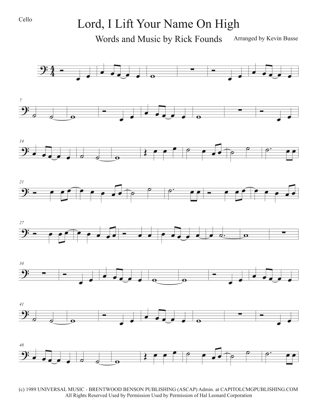 Lord, I Lift Your Name On High (arr. Kevin Busse)