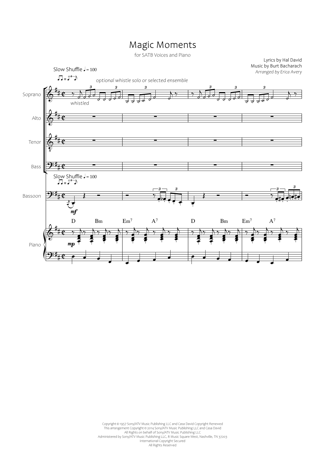 Magic Moments (arr. Arranged by Erica Avery)