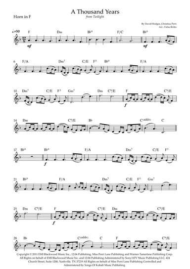 A Thousand Years (arr. Fabio Britto)