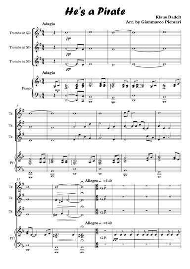 He's A Pirate (arr. Gianmarco Piemari)