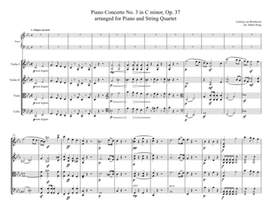 Beethoven: Piano Concerto No. 3 for string quartet and piano (arr. Sahun Hong)