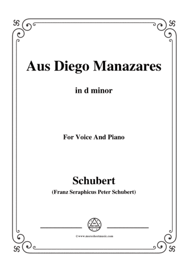 Schubert-Aus Diego Manazares,D.458,in d minor,for Voice&Piano (arr. MSM)