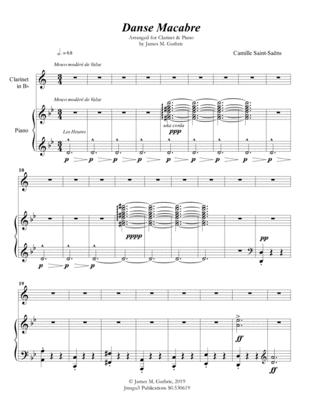 Saint-Saëns: Danse Macabre for Clarinet & Piano (arr. James M. Guthrie)