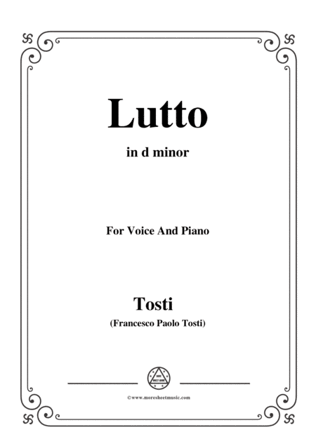 Tosti-Lutto in d minor,for Voice and Piano (arr. MSM)
