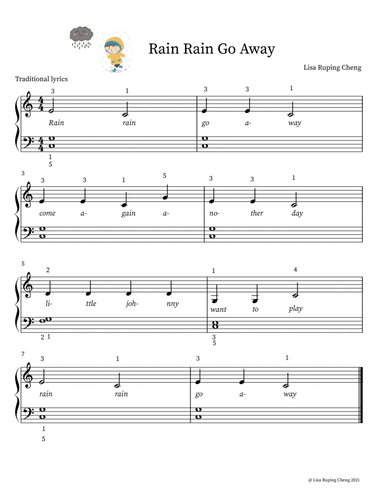Rain Rain Go Away (Beginner to level 1) (arr. Lisa Ruping Cheng)