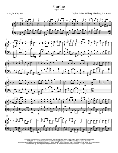 Fearless (arr. Jin Kay Teo)
