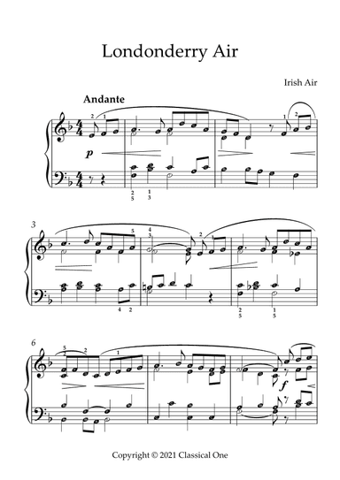 Irish Air - Londonderry Air(With Note name) (arr. MPS)