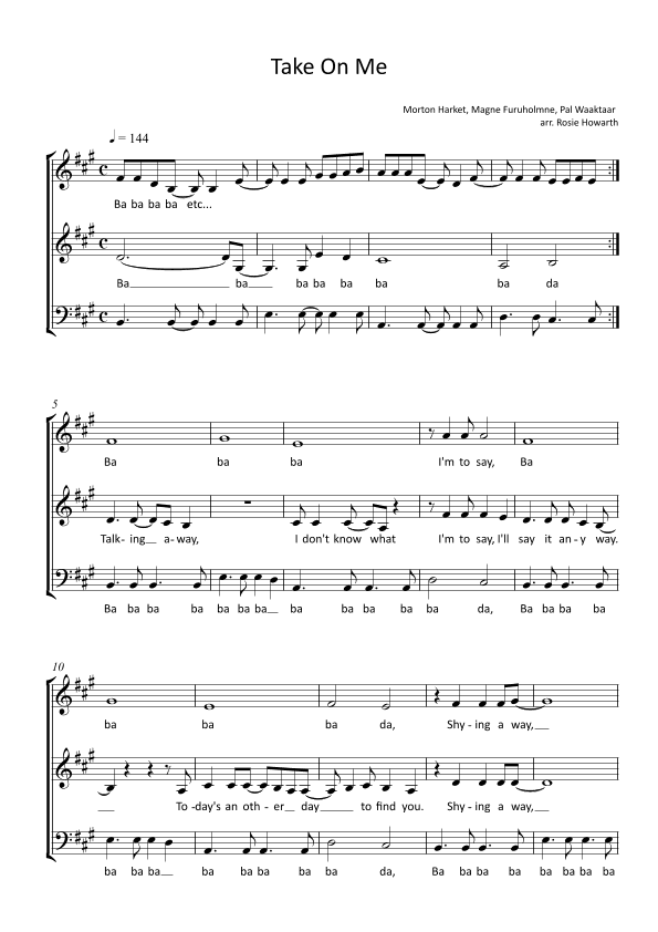 Take On Me (arr. Rosie Howarth)