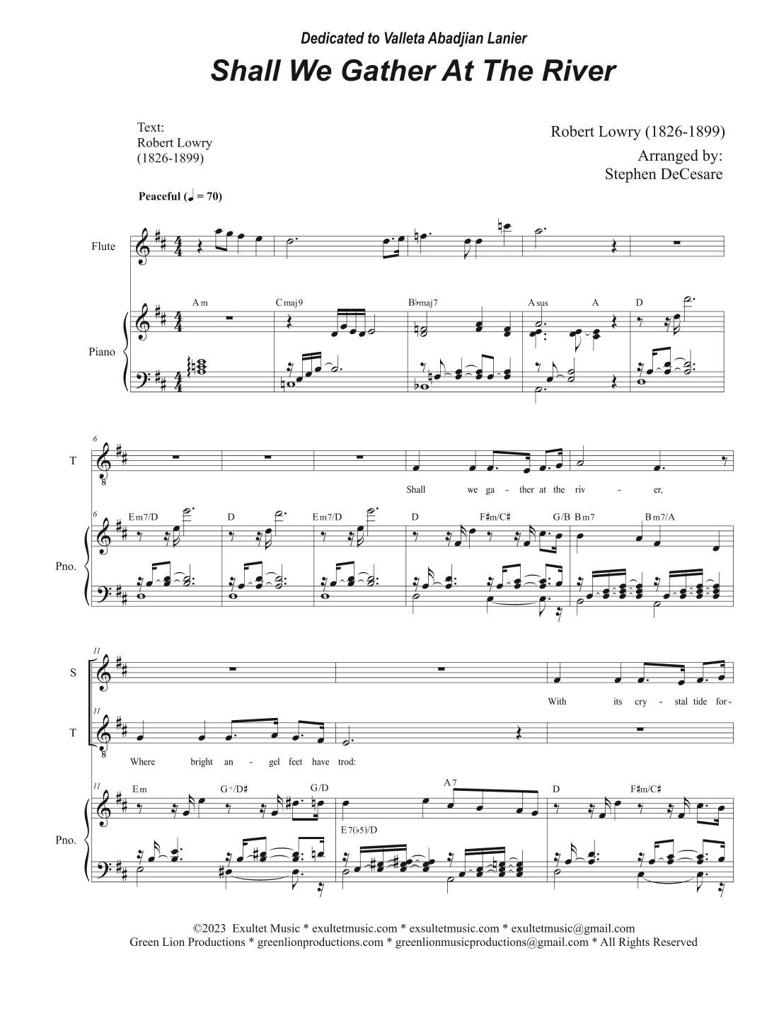 Shall We Gather At The River (2-part choir - (Soprano and Tenor) (arr. Stephen DeCesare)