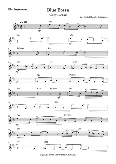 True Blue Bossa (arr. Fabio Eduardo de Oliveira)