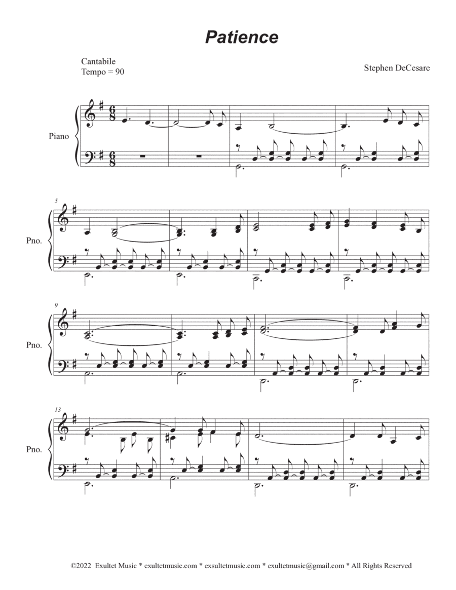 Patience (Piano solo)