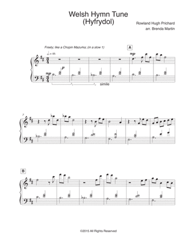 Welsh Hymn Tune (Solo Piano Arrangement) (arr. Brenda Martin)
