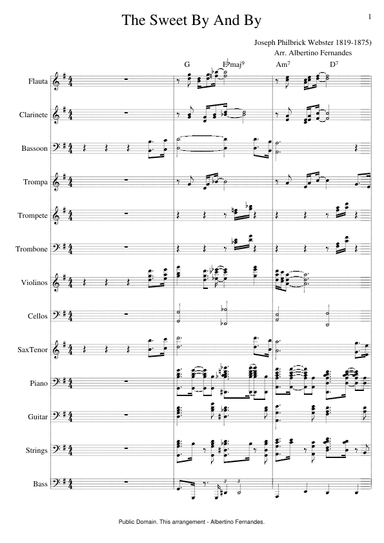 The Sweet By And By - Score Only (arr. Albertino Fernandes)