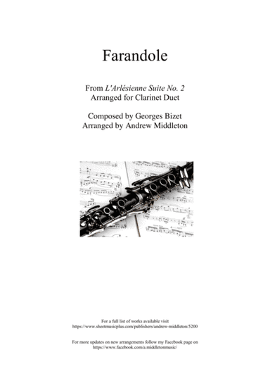 Farandole from L'Arlesienne Suite No. 2 arranged for Clarinet Duet (arr. Andrew Middleton)