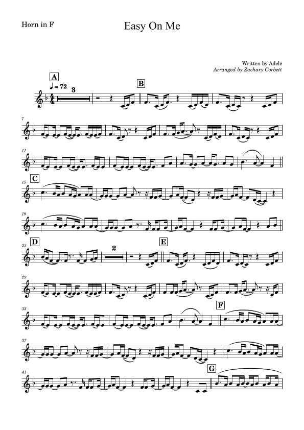 Easy On Me (arr. Zachary Corbett)
