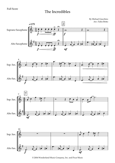 The Incredibles (main Theme) (arr. Fabio Britto)